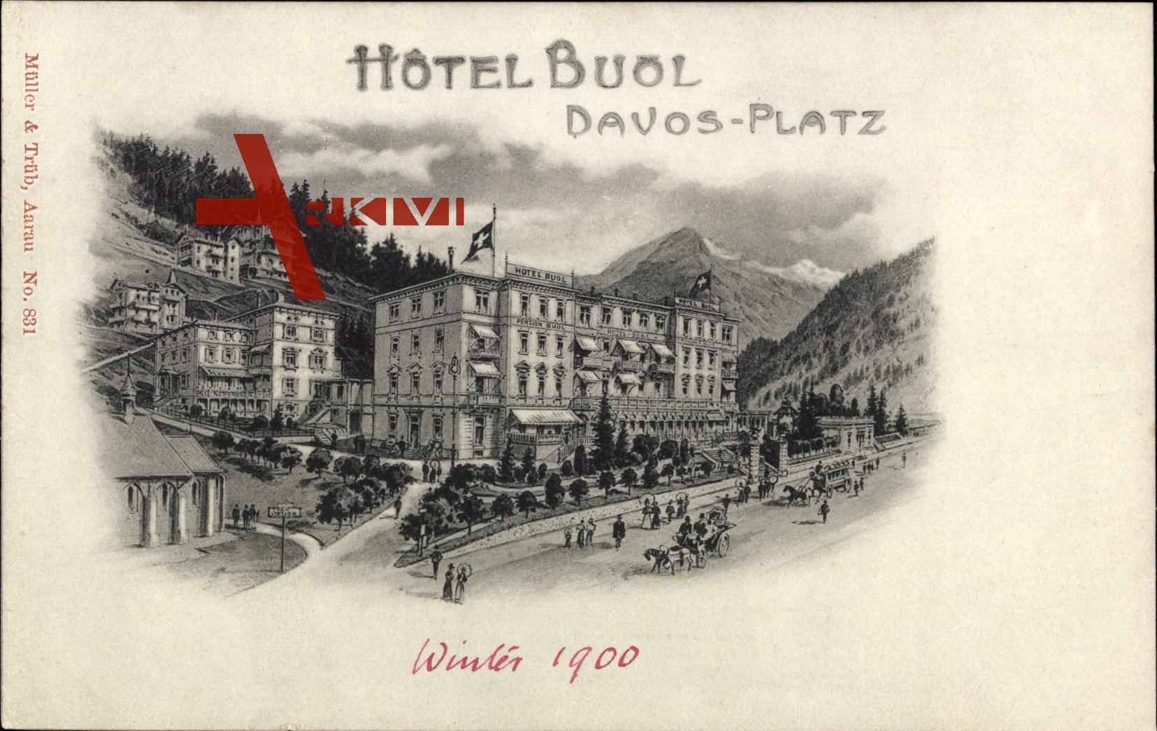 Davos Kanton Graubünden, Blick auf das Hotel Buol, Winter 1900 – JOHN ...